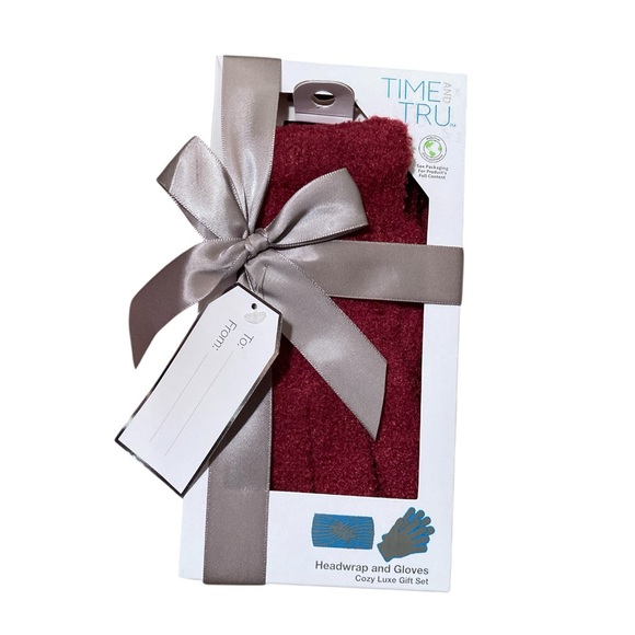 Time And Tru Cozy Luxe Twist Headwrap And Gloves Set - Picture 8 of 8